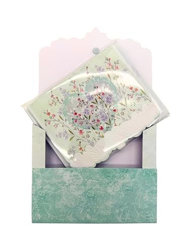 Image of Poster Foundry Set of 3 - Floral Heart Boxed Note Cards by Carol Wilson. 10 embossed 4x5 Die-Cut Notecards and Matching Envelopes in Decorative Gift Box with Magnetic Flap. NCP2375