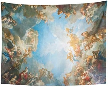 Tarolo Decor Wall Tapestry Versailles Paris France April 18 Ceiling Painting in Hercules Room of the Royal Chateau on at Palace Near 80 x 60 Inches Wall Hanging Picnic for Bedroom Living Room Dorm