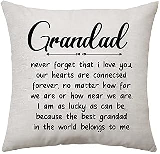 Grandad Gift from Grandchild, World's Best Grandad Even, To My Grandpa Gift for Birthday Christmas Present Throw Pillow Covers Cushion Covers