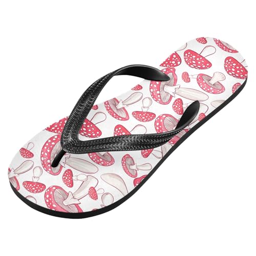 Mushroom White Spot Red Flip Flops for Beach Thong Sandals Anti-slip Lightweight Shower Shoes for Summer Outdoor Travel2