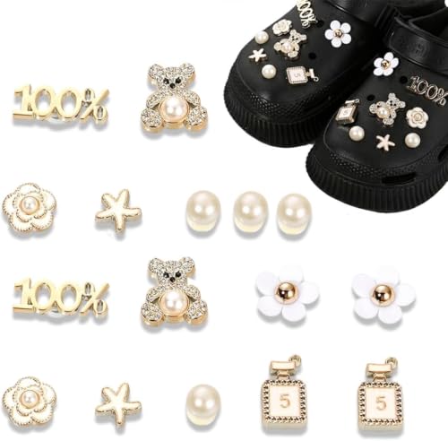 YQ-BEST Lot de 16 breloques en métal pour chaussures sabots, décorations de chaussures pour femme, cadeaux d'anniversaire