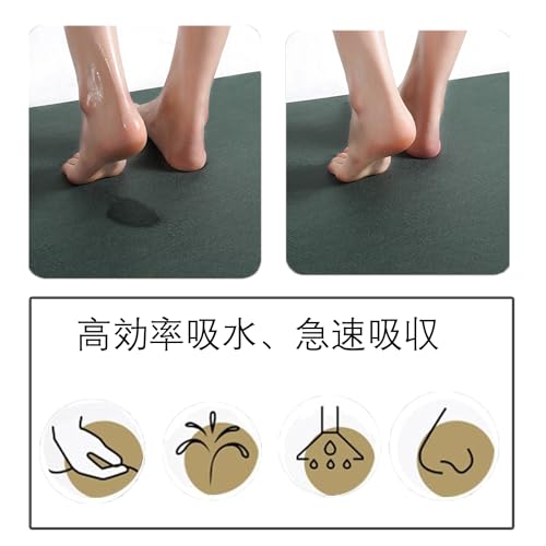 Pracfalt バスマット 珪藻土 速乾 抗菌 40×60cm 珪藻土バスマット お風呂マット 足拭き吸水 ソフト 滑り止め 浴室 吸水マット 足ふきマット 柔らかい 収納便利 洗面所 グレー [3]