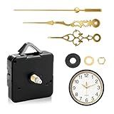 Mouvement Mécanisme Horloges, 24MM Mecanisme Horloge Murale, Mouvement Mécanique pour Réparation et DIY, Comprend Aiguilles pour Heures, Minutes, Secondes, pour Maison, Bureau, École - Noir (doré)