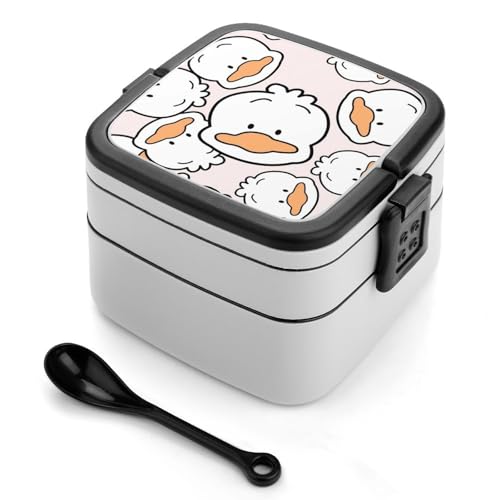 弁当箱 あひるのペックル ランチボックス 二段 お弁当箱 おべんとう箱 ランチケース 大人用 子供用 学生 仕事 通勤 1000ml