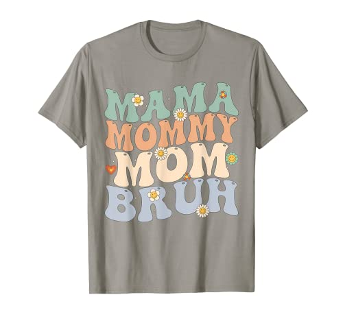 Mama Mommy Mom Bruh Retro Groovy Día de la Madre Vintage Mother Camiseta