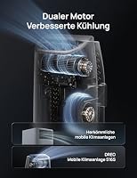 DREO 12000 BTU Mobiles Klimagerät (3-in-1 Kühlen/Ventilieren/Entfeuchten), leise für Schlafzimmer/Büro, Steuerung per App/Sprachbefehl/Fernbedienung, drainagefrei, Fenster-Set, 3,2 L/h, AC516S – Ansicht 3