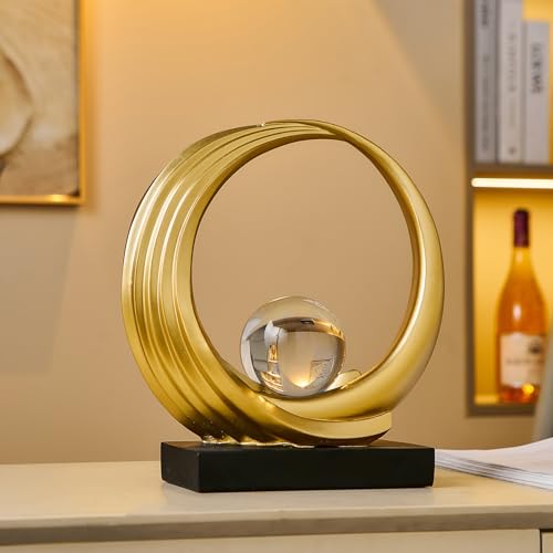 Estatua abstracta de resina diseño moderno dorado miniatura 6