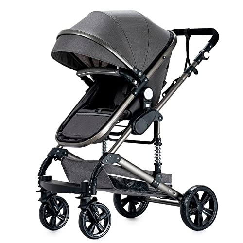 Miniatura 8 de Sianldcone Carrito Bebe 3 En 1, Tejidos De Primera Calidad Carro Bebe 3 Piezas, Empuje Bidireccional Carros Para Bebes, Visión Abierta Silla Paseo Reversible 739 Grey