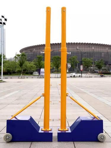 Stojak tenisowy do badmintona z kółkami – regulowana wysokość 6 poziomów, stabilna podstawa do siatkówki i badmintona, idealny do gier sportowych wewnątrz i na świeżym powietrzu