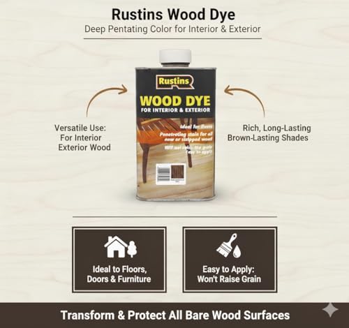 Rustins Wood Dye Light Teak 250ml