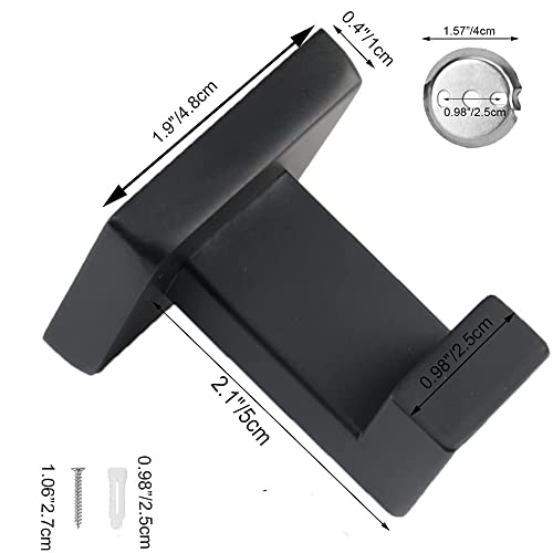 Tocten Toilet Paper Holder + Robe/Towel Hooks, Thicken Sus304 Stainless Steel Bathroom Tissue Holder & Coat Hook Wall Mounted For Bathroom Kitchen Back Door Wardrobe (Matte Black) #TOP7