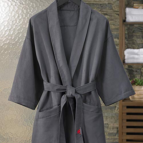 Marriott Microfiber Robe - Luxury Hotel Robe for Bath & Shower - One Size Fits Most - Charcoal3