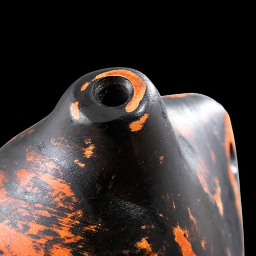 Creepy Aztec Death Whistle Loud Human Scream War Whistle, High Decibels Authentic Human Sounding Aztec Whistle for Skull Shape, Halloween Creepy Gift (Black)