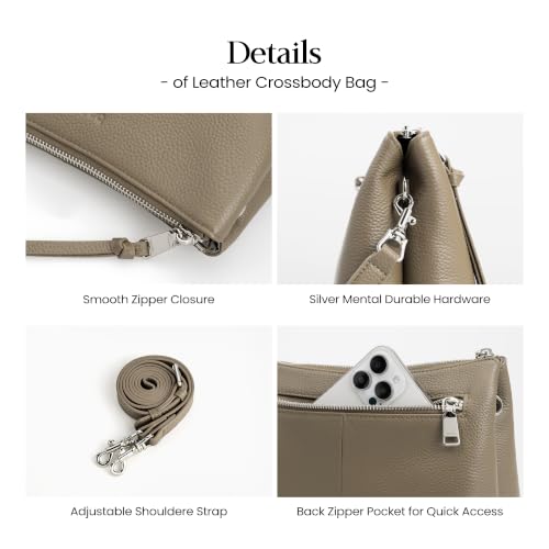 Image of befen Genuine Leather Crossbody Bags for Women, Small RFID Leather Purses | Small Leather Cross Body Purses with RFID Card Slots, Cross Shoulder Handbags for Travel Work Daily Use
