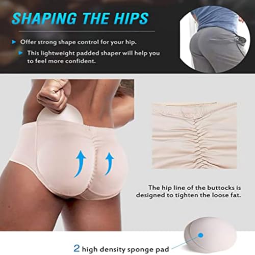 Mens Padded Underwear Butt Enhancer Shapewear Butt Lifter Boxers with 2Pcs Detachable Pads2