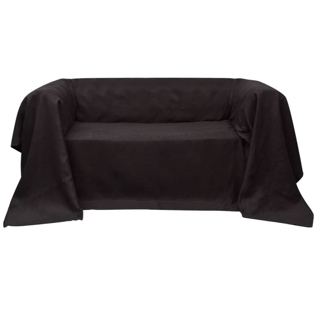 Housse de canapé en micro-suède marron 210 x 280 cm linge de maison salon