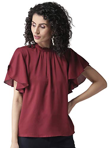 Image of Style Quotient Women Maroon Solid Top