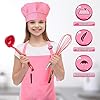 Handepo 28 Pcs Kid Apron and Chef Hat Set Adjustable Bib Apron with Pockets for Kids Cooking Baking Painting Crafting(Pink) #4