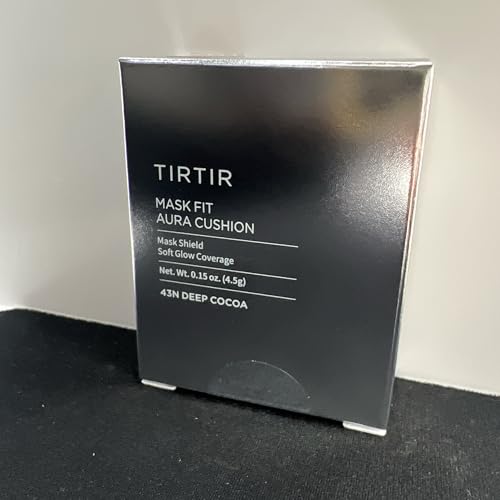 Image of TIRTIR Mask Fit Aura Cushion Foundation, Full coverage, Skin fit, Satin Glow Finish, Korean Cushion Foundation #43N DEEP COCOA| 4.5g