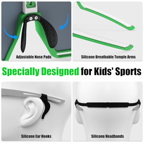 Image of X-TIGER Polarized Kids Sunglasses Youth Baseball Sunglasses UV400 Boys Girls Sports Sun Glasses for Softball Cycling Scooter