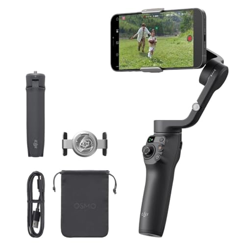 DJI Estabilizador para Smartphones OSMO Mobile 6, en Tres Ejes para teléfonos, Brazo Extensible Integrado, portátil y Plegable, estabilizador para videoblogs, vídeos de Youtube y TikTok, Slate Gray