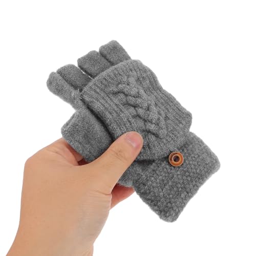 Guantes de medio dedo con forro térmico de mujer para pantalla táctil 4
