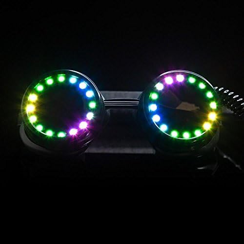 GloFX Full Color Programmable LED Goggles | 350 Modes | USB Rechargeable LED Light Up Rave Goggles | Perfect For EDM Music Festivals - Image 4