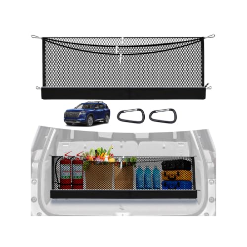 Image of 3-Layer Cargo Net for Nissan Pathfinder 2022-2026, Zoned Storage Cargo Nets | Trunk Storage Net with Integrated Zippered Storage Bagg, Heavy-Duty Cargo Organizer Netting for Camping, Travel & Daily Use