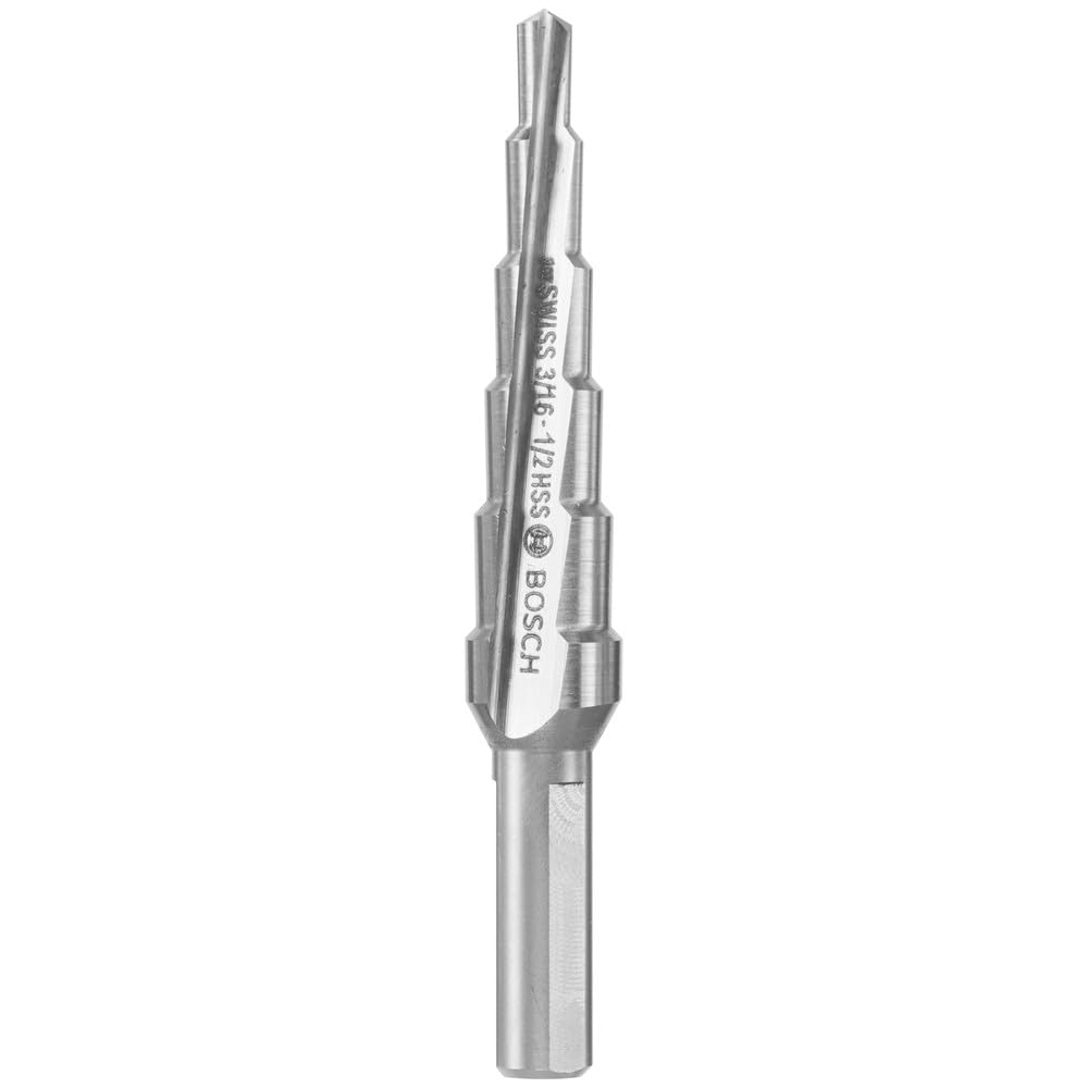 BOSCH Broca de acero de alta velocidad SDC6 de 3/16 pulgadas a 1/2 pulgadas