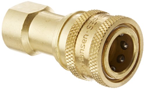 Eaton Hansen B2H16 Brass ISO-B Interchange Hydraulic Fitting, Socket with Valve, 1/4
