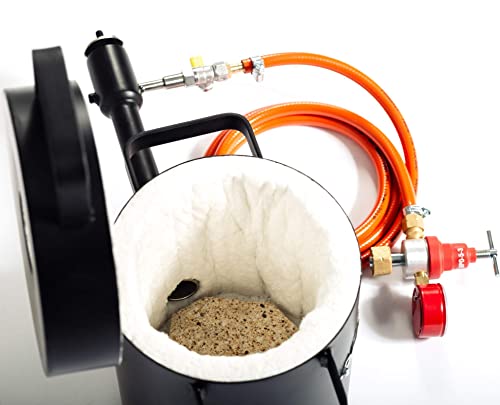 DEVIL-FORGE Gas Metal Melting Furnace FB1Sb - 4Kg Propane Forge, 1 DFP Burner (80.000 BTU), Foundry, Jewelers, Metalsmiths, Refiners 2642°F / 1450°C Brass, Copper, Bronze, Silver, etc.