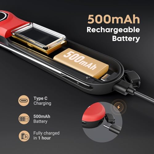 0.5 Second Instant Read Meat Thermometer, Professional Digital Food Thermometer with Calibration & VA Screen, Accuracy of ±0.5℉, Rechargeable Kitchen Thermometer for BBQ, Grill, Air Fryer