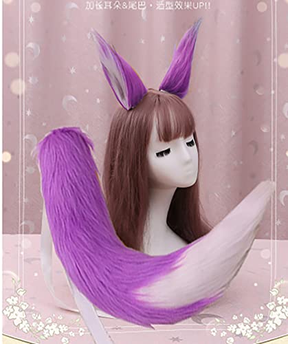 Shopular Anime Spice And Wolf Holo Kamisama Kiss Fox/Cat Plush Tail Ears Prop Cosplay (Purple), 25" #TOP3