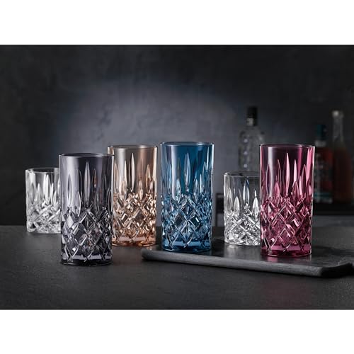 Nachtmann Longdrinkgläser Set 395 ml, 2 Stück, Grau, Noblesse, 105443, Cocktailgläser aus Kristallglas, Trinkgläser spülmaschinenfest – Ansicht 3
