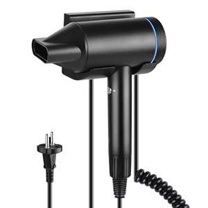 RYing Haartrockner mit Wandhalterung, 200 Million Negativ Ionen Föhn, 110.000 U/min Bürstenloser Motor für Schnelles Trocknen, Hochgeschwindigkeit Föhn Hotel, Schwarz