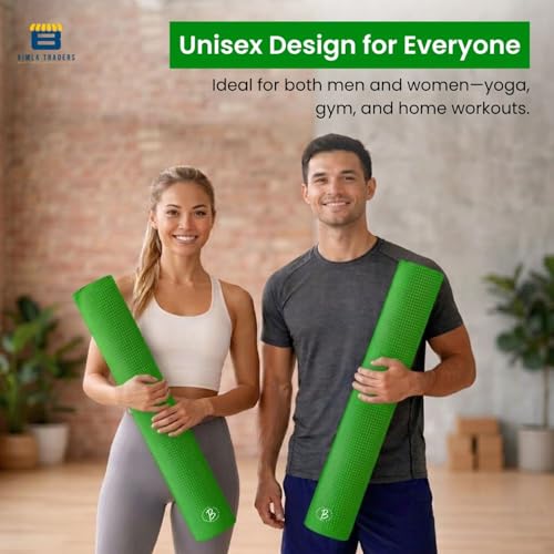 Image of Btag Premium PVC Yoga Mat for Women & Men | Anti-Slip Exercise & Gym Mat for Home Workouts | Lightweight & Durable | 6 mm (Green)