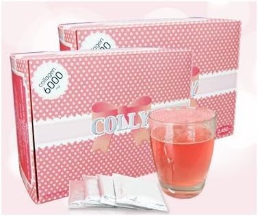Colly Collagen 6000mg. Strawberry Flavor (6 Box = 180 Sachets) Fish Collagen (Free!!Shiseido Black Mud Anti-blackhead Facial Formula Seaweed Mask 12 Pack)