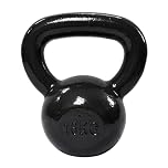 Amazon Basics Cast-Iron Kettlebell with Textured and Painted Surface, Black, 16 kg / 35lbs