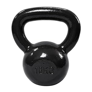 Amazon Basics Kettlebell – Poids d&rsquo;Entraînement en Fonte avec Poignée Large Texturée – Finition Peinte – Noir
