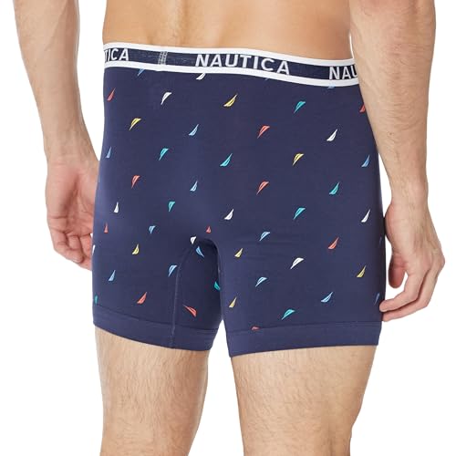Nautica Men's Cotton Stretch 3-Pack Multi Print Boxer Briefs3