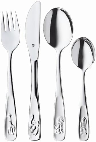 WMF Animals Children's Cutlery, 4-Piece, from 3 Years, Cromargan Polished Stainless Steel, Dishwasher-Safe in a Gift Box with General Illustration image 4