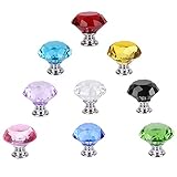 LOadSEcr Knobs, Drawer Handles, Crystal Drawer Cabinet Knobs, 9Pcs 30mm K9 Faux Crystal Glass...