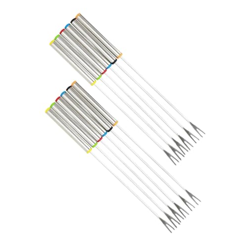 Hemobllo 12 piezas Tenedores Fondue Acero Inoxidable Mango para Frutas Queso Chocolate Cocina Color Aleatorio Color Aleatorio