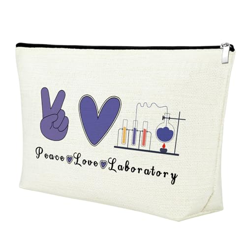 Lab Tech Gifts for Women Laboratory Technician Makeup Bag Medical Lab Technician Gifts Lab Assistant Gift Lab Tech Appreciation Gifts Lab Tech Gift Cosmetic Bag Science Gift Birthday Christmas Gifts
