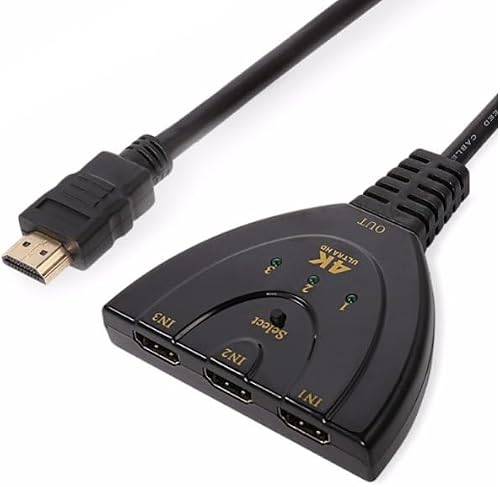 3 in 1 HDMI Input 4K x 2K HDTV Pigtail Switch Adapter HDMI Splitter