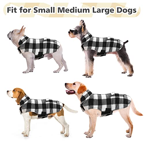 Kuoser Cozy Dog Winter Coat, Windproof Dog Jacket British Style Plaid Cold Weather Dog Coat Reversible Warm Dog Vest For Small Medium Large Dogs White Xs #TOP5