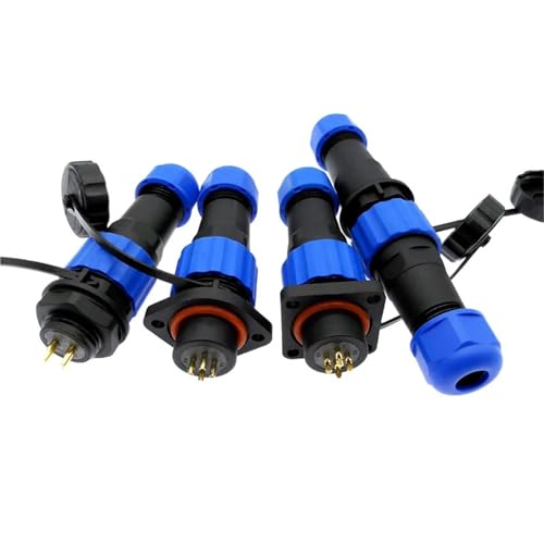 Conector SP16 IP68 de 6 pines con enchufe y cable aéreo cuadrado 2