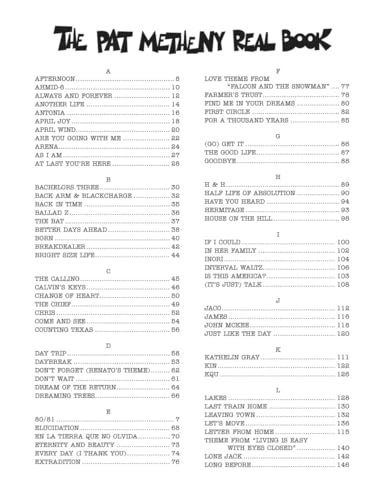 The Pat Metheny Real Book Jazz Fake Book for C Instruments | 147 Songs Including Last Train Home Better Days Ahead and Phase Dance | Hal Leonard Sheet Music for Jazz Musicians and Improvisers - Image 3