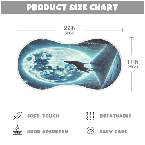 Wolf Howling Moonlight Blue Baby Burp Cloths Muslin Burp Cloths Soft Burp Cloth Burp Rags Cotton Burp Clothes Absorbent for Girl Unisex Boy Newborn 1 Pack 22x11 Inches2