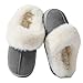 Fadezar Kids slippers Girls Boys Plush Warm Fuzzy Slippers Memory Foam House Anti-slip slipper Indoor Outdoor Blue 11.5-12 Little Kid (190mm)